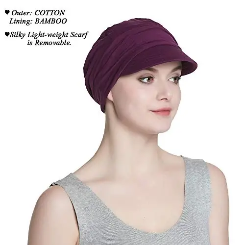 Alnorm Breathable Cotton Hat and Scarf Set Chemo Headwear for Women - ALNORM (1)