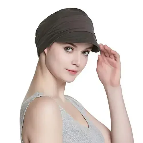 Alnorm Breathable Cotton Hat and Scarf Set Chemo Headwear for Women - 5