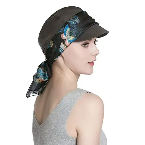 Alnorm Breathable Cotton Hat and Scarf Set Chemo Headwear for Women - 6