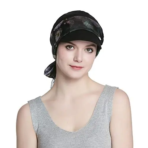 Alnorm Breathable Cotton Hat and Scarf Set Chemo Headwear for Women - 3