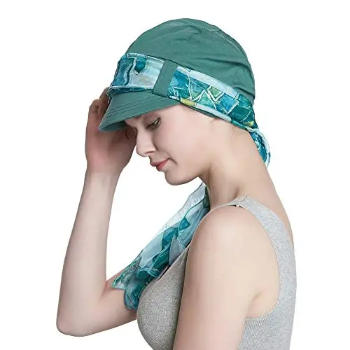 Alnorm Breathable Cotton Hat and Scarf Set Chemo Headwear for Women 