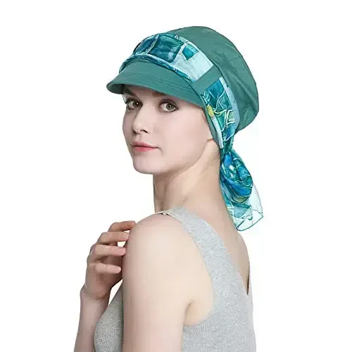 Alnorm Breathable Cotton Hat and Scarf Set Chemo Headwear for Women - 4