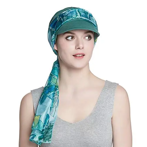 Alnorm Breathable Cotton Hat and Scarf Set Chemo Headwear for Women - 6