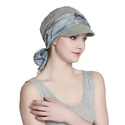 Alnorm Breathable Cotton Hat and Scarf Set Chemo Headwear for Women - 3