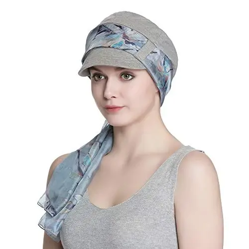 Alnorm Breathable Cotton Hat and Scarf Set Chemo Headwear for Women 