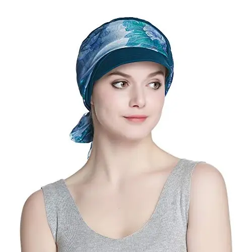 Alnorm Breathable Cotton Hat and Scarf Set Chemo Headwear for Women - 5