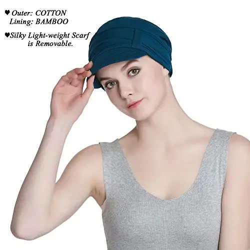 Alnorm Breathable Cotton Hat and Scarf Set Chemo Headwear for Women - 2