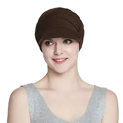 Alnorm Breathable Cotton Hat and Scarf Set Chemo Headwear for Women - 4