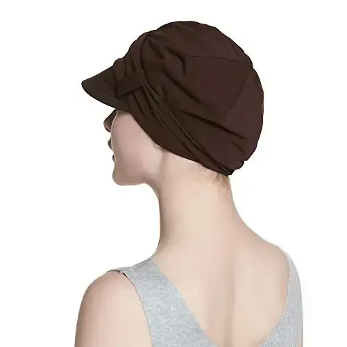 Alnorm Breathable Cotton Hat and Scarf Set Chemo Headwear for Women - 5