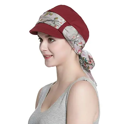 Alnorm Breathable Cotton Hat and Scarf Set Chemo Headwear for Women - 1