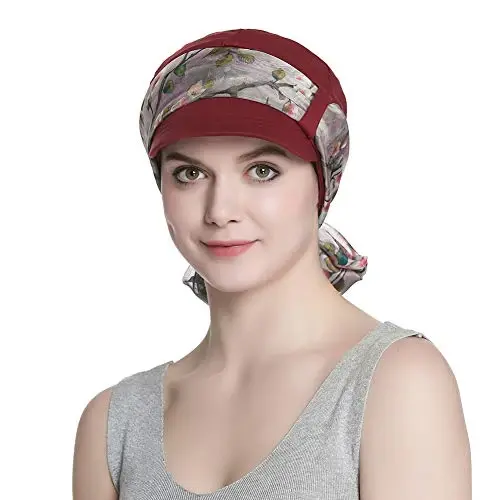 Alnorm Breathable Cotton Hat and Scarf Set Chemo Headwear for Women - 3