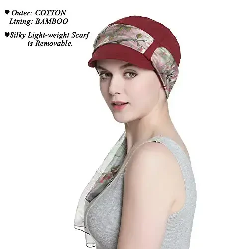 Alnorm Breathable Cotton Hat and Scarf Set Chemo Headwear for Women - MODAZONE (1)