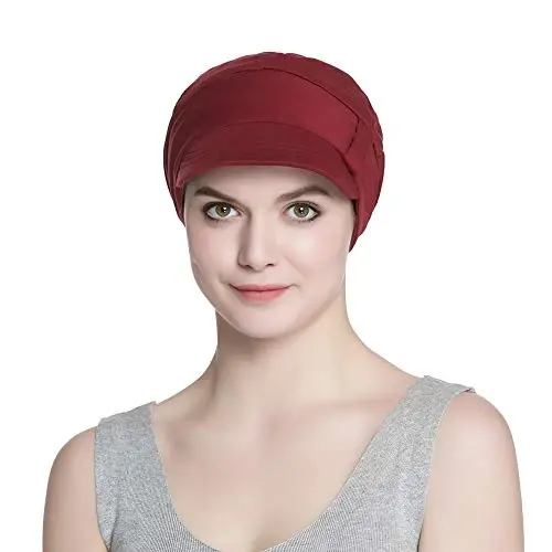 Alnorm Breathable Cotton Hat and Scarf Set Chemo Headwear for Women - 5