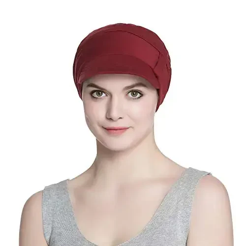 Alnorm Breathable Cotton Hat and Scarf Set Chemo Headwear for Women - 5