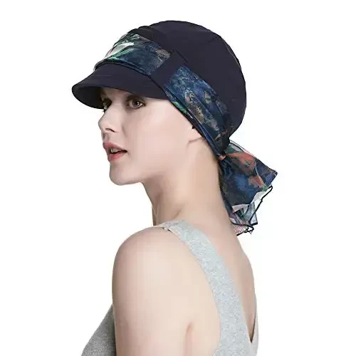 Alnorm Breathable Cotton Hat and Scarf Set Chemo Headwear for Women 