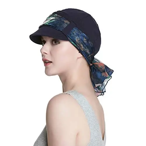 Alnorm Breathable Cotton Hat and Scarf Set Chemo Headwear for Women - 1