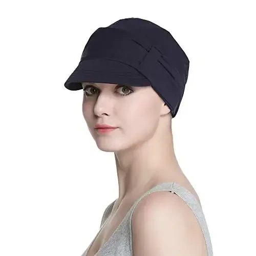 Alnorm Breathable Cotton Hat and Scarf Set Chemo Headwear for Women - 5