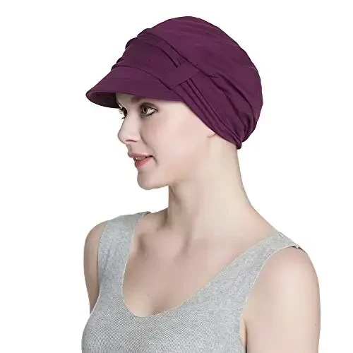 Alnorm Breathable Cotton Hat and Scarf Set Chemo Headwear for Women - 6