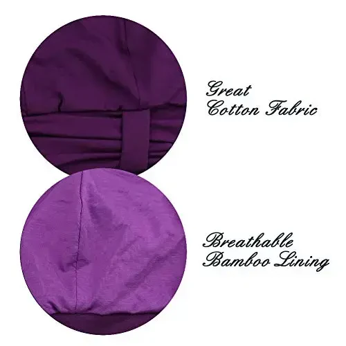 Alnorm Breathable Cotton Hat and Scarf Set Chemo Headwear for Women - 7