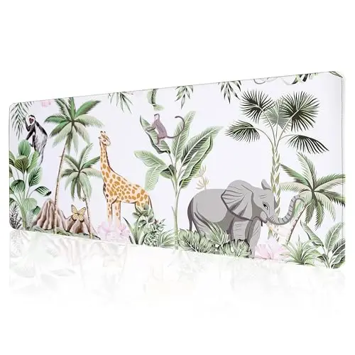 ALOANES 2PCS Waterproof Mouse Pad with Durable Stitched Edge, Large Gaming Keyboard Pad, Non-Slip Rubber Base Mouse Mat, Desk pad for Gamer, Office & Home, Black Mousepad 31.5''x 11.8''x 0.12'' - 1