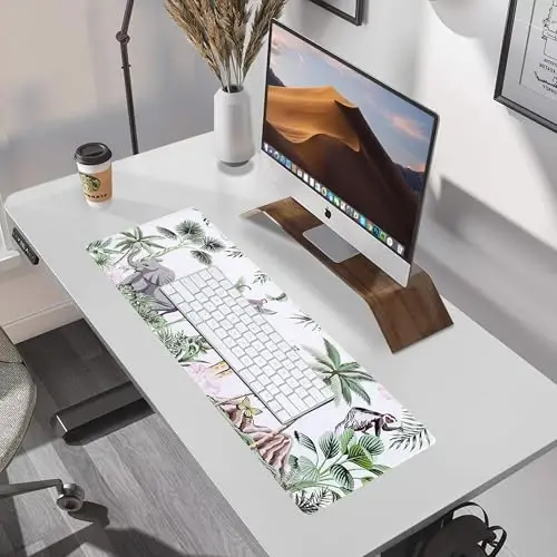 ALOANES 2PCS Waterproof Mouse Pad with Durable Stitched Edge, Large Gaming Keyboard Pad, Non-Slip Rubber Base Mouse Mat, Desk pad for Gamer, Office & Home, Black Mousepad 31.5''x 11.8''x 0.12'' - 6