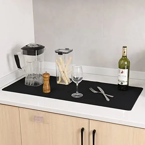 ALOANES Большой игровой коврик для мыши с нескользящим резиновым основанием, прошитый край, коврик для стола для ноутбука, компьютера и ПК, подставка для запястий для геймеров, офиса и дома, 35,4 x 11,8 x 0,12 дюйма, черный - 6