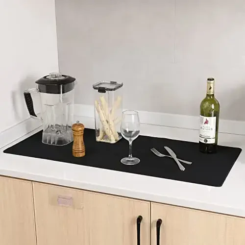 ALOANES Большой игровой коврик для мыши с нескользящим резиновым основанием, прошитый край, коврик для стола для ноутбука, компьютера и ПК, подставка для запястий для геймеров, офиса и дома, классический черный XXL 15,74 x 35,43 x 0,12 дюйма - 6