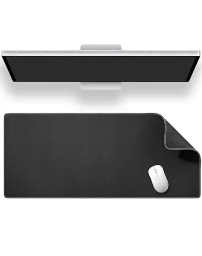 ALOANES Black Waterproof Desk Mat, Large Mouse Pad with Extended Mouse Mat, with Anti Slip Base, Stitched Edge, Grain Jacquard Surface, Perfect for Gamer, Office & Home, 3XL 15.74''x35.43''x0.12'' 