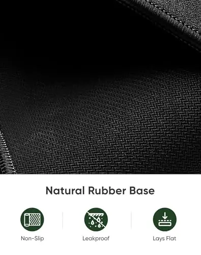 ALOANES Black Waterproof Desk Mat, Large Mouse Pad with Extended Mouse Mat, with Anti Slip Base, Stitched Edge, Grain Jacquard Surface, Perfect for Gamer, Office & Home, XXL 11.81''x31.50''x0.12'' - 3