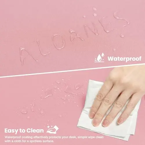ALOANES Waterproof Mouse Pad with Durable Stitched Edge, Large Gaming Keyboard Pad, Non-Slip Rubber Base Mouse Mat, Extended Desk pad for Gamer, Office & Home, Dark Rose Mousepad 27.6''x11.8''x0.12'' - 3