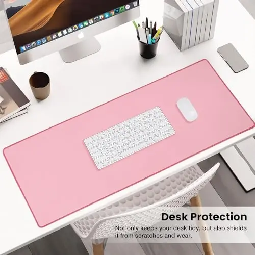 ALOANES Waterproof Mouse Pad with Durable Stitched Edge, Large Gaming Keyboard Pad, Non-Slip Rubber Base Mouse Mat, Extended Desk pad for Gamer, Office & Home, Dark Rose Mousepad 27.6''x11.8''x0.12'' - 5