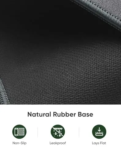 ALOANES Gray Waterproof Desk Mat, Large Mouse Pad with Extended Mouse Mat, with Anti Slip Base, Stitched Edge, Grain Jacquard Surface, Perfect for Gamer, Office& Home XL (31.50