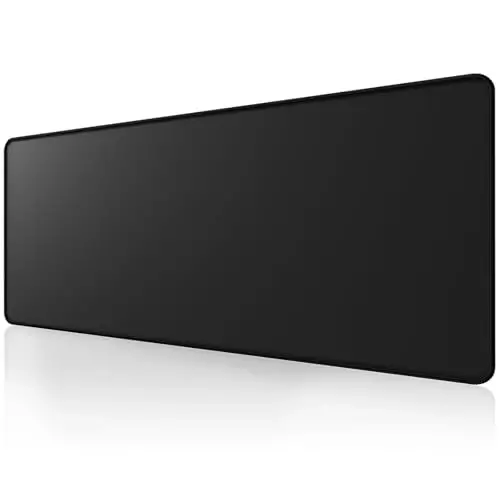 ALOANES Large Gaming Mouse Pad bilan Sirpanmaydigan Rezina Asos, Tikilgan Qirra, Noutbuk, Kompyuter va Kompyuter uchun Stol, Gamer, Ofis va Uy uchun Bilak Pad, Klassik Qora XL 27.6''x 11.8''x 0.12'' 