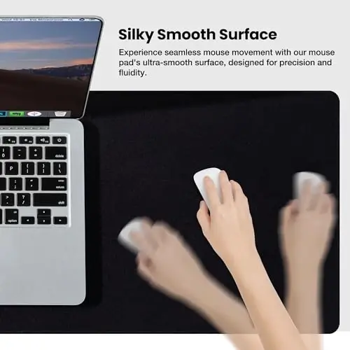 ALOANES Large Gaming Mouse Pad bilan Sirpanmaydigan Rezina Asos, Tikilgan Qirra, Noutbuk, Kompyuter va Kompyuter uchun Stol, Gamer, Ofis va Uy uchun Bilak Pad, Klassik Qora XL 27.6''x 11.8''x 0.12'' - 4