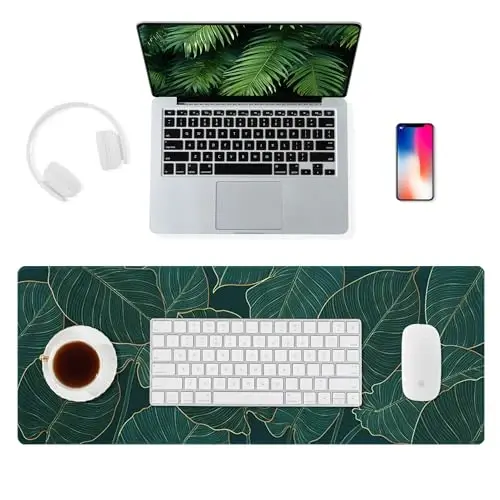 ALOANES Large Gaming Mouse Pad with Non-Slip Rubber Base,Stitched Edge,Desk mat for Laptop,Computer & PC, Wristing Pad for Gamer,Office & Home, 35.4''x 15.7''x 0.12'', Black - 1