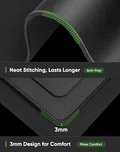 ALOANES Non-Slip Extended Mouse Pad Office&Home Desk Mat Stitched Edge | Black Large Cloth Fabric Mousepad for Keyboard, Computer Gaming XL 31.5