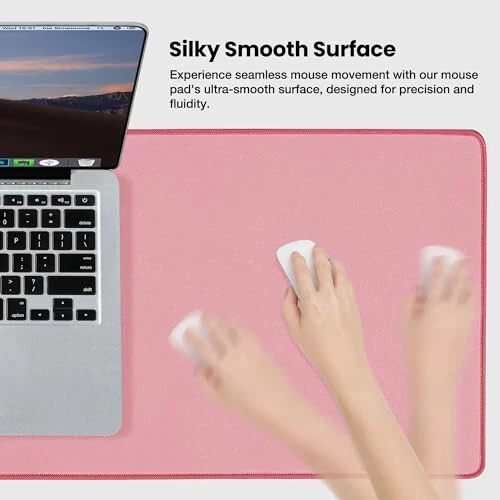 ALOANES Waterproof Mouse Pad with Durable Stitched Edge, XL Gaming Keyboard Pad, Non-Slip Rubber Base Mouse Mat, Extended Desk pad for Gamer, Office & Home, Dark Rose Mousepad 31.5''x 11.8''x 0.12'' - MODAZONE (1)