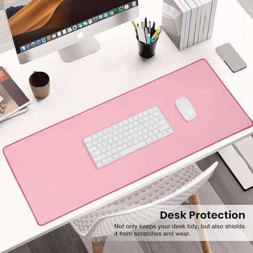 ALOANES Waterproof Mouse Pad with Durable Stitched Edge, XL Gaming Keyboard Pad, Non-Slip Rubber Base Mouse Mat, Extended Desk pad for Gamer, Office & Home, Dark Rose Mousepad 31.5''x 11.8''x 0.12'' - 5