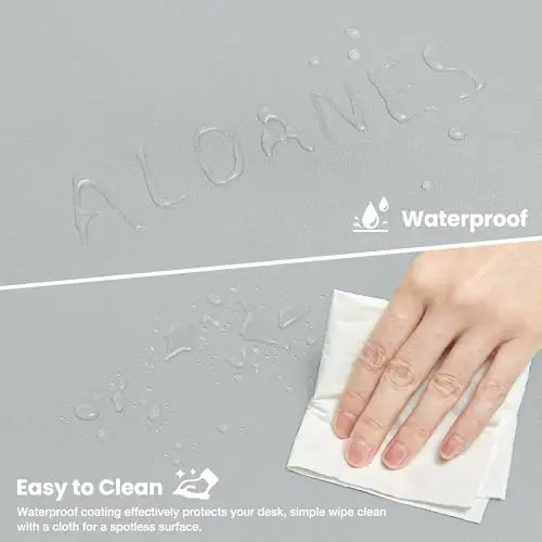 ALOANES Waterproof Mouse Pad with Durable Stitched Edge, Gaming Keyboard, Non-Slip Rubber Base Mouse Mat, Extended Desk pad for Gamer, Office& Home, Gray Mousepad Large(27.6