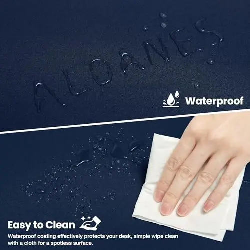 ALOANES Non-Slip Extended Mouse Pad Office&Home Desk Mat Stitched Edge | Dark Blue Waterproof Fabric Mousepad for Keyboard, Computer Game 27.6