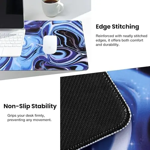 ALOANES Waterproof Mouse Pad with Durable Stitched Edge, Gaming Keyboard, Non-Slip Rubber Base, Extended Desk pad for Gamer, Office& Home, Fluid Mousepad XL(31.50