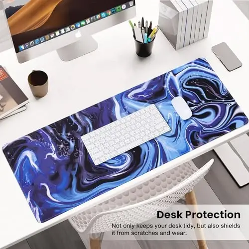 ALOANES Waterproof Mouse Pad with Durable Stitched Edge, Gaming Keyboard, Non-Slip Rubber Base, Extended Desk pad for Gamer, Office& Home, Fluid Mousepad XL(31.50