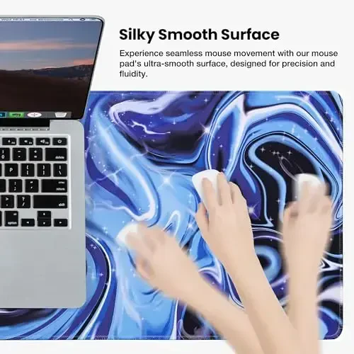 ALOANES Waterproof Mouse Pad with Durable Stitched Edge, Large Gaming Keyboard Pad, Non-Slip Rubber Base, Extended Desk pad for Gamer, Office & Home, Fluid Mousepad 31.5''x 11.8''x 0.12'' - 4