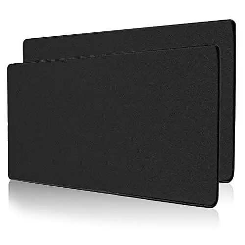 ALOANES 2PCS Waterproof Mouse Pad with Durable Stitched Edge, Large Gaming Keyboard Pad, Non-Slip Rubber Base Mouse Mat, Desk pad for Gamer, Office & Home, Black Mousepad 31.5''x 11.8''x 0.12'' - 6