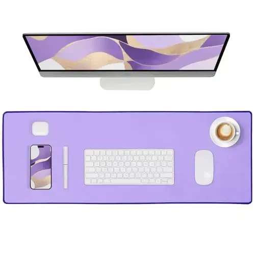 ALOANES Waterproof Mouse Pad with Durable Stitched Edge, XL Gaming Keyboard Pad, Non-Slip Rubber Base Mouse Mat, Extended Desk pad for Gamer, Office & Home, Lavender Mousepad 31.5''x 11.8''x 0.12'' - 1