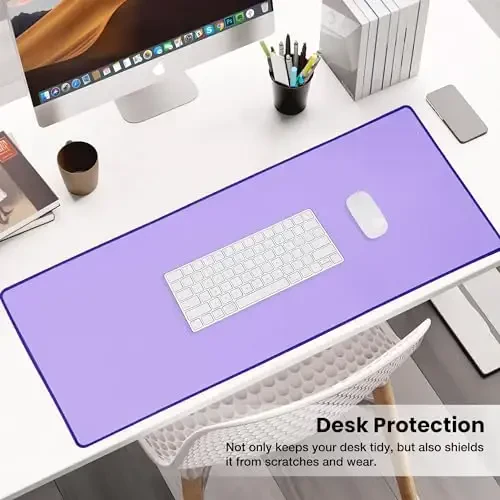ALOANES Waterproof Mouse Pad with Durable Stitched Edge, XL Gaming Keyboard Pad, Non-Slip Rubber Base Mouse Mat, Extended Desk pad for Gamer, Office & Home, Lavender Mousepad 31.5''x 11.8''x 0.12'' - 5