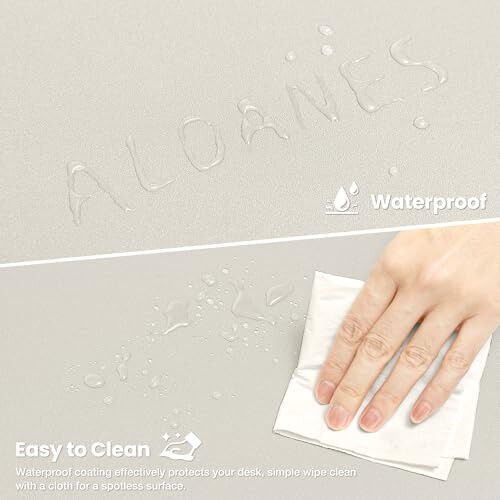 ALOANES Waterproof Mouse Pad with Durable Stitched Edge, XL Gaming Keyboard Pad, Non-Slip Rubber Base Mouse Mat, Extended Desk pad for Gamer, Office & Home, Beige Mousepad 31.5''x 11.8''x 0.12'' - 2