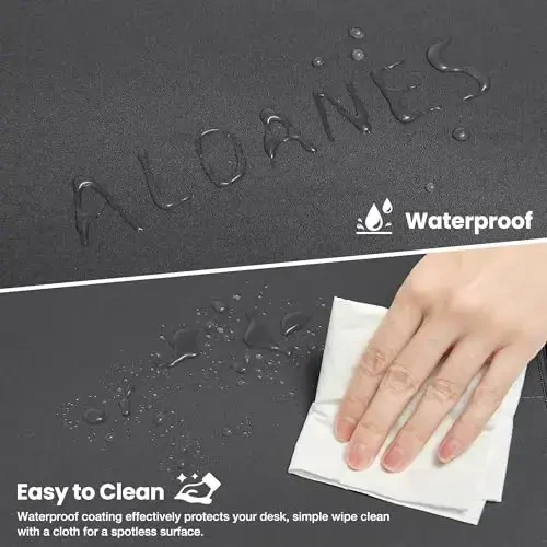 ALOANES Waterproof Mouse Pad with Durable Stitched Edge, XXXL gaming Keyboard Pad, Non-Slip Rubber Base Mouse Mat, Extended Desk pad for Gamer, Office & Home, Dark Gray Mousepad 35.4''x 15.7''x 0.12'' - 3