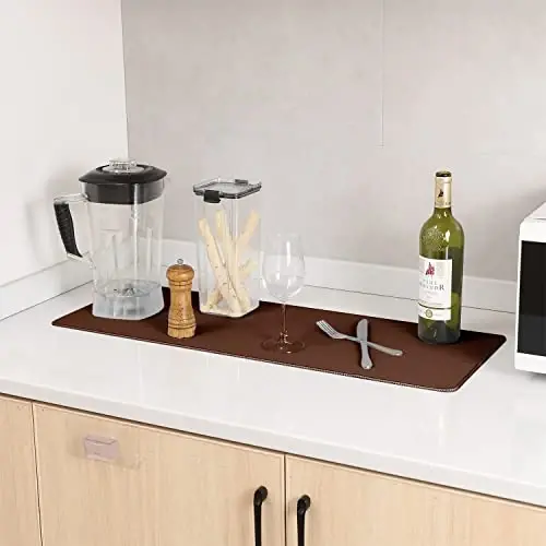 ALOANES Водонепроницаемый коврик для мыши с прочной прошитой кромкой, XL игровой коврик для клавиатуры, нескользящий резиновый коврик для мыши, удлиненный настольный коврик для геймера, офиса и дома, коричневый коврик для мыши 31,5 x 11,8 x 0,12 дюйма - 7