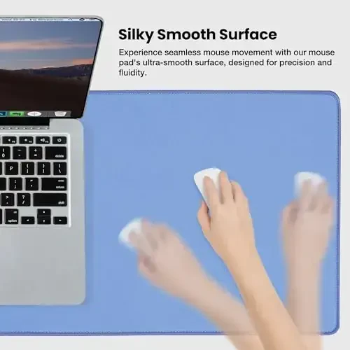 ALOANES Waterproof Mouse Pad, Large Gaming Keyboard Pad with Anti-Slip Base, Grain Jacquard Surface, Extend Desk pad for Gamer, Office & Home, Blue Mousepad 27.6''x11.8''x0.12'' - MODAZONE (1)